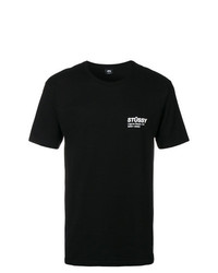 T-shirt girocollo stampata nera e bianca di Stussy