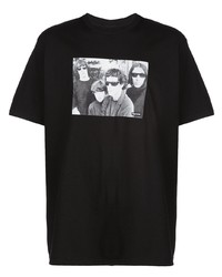 T-shirt girocollo stampata nera e bianca di Supreme