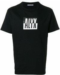T-shirt girocollo stampata nera e bianca