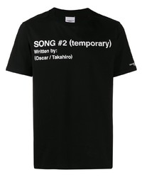 T-shirt girocollo stampata nera e bianca di Takahiromiyashita The Soloist