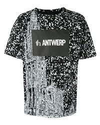 T-shirt girocollo stampata nera e bianca di Th X Vier Antwerp