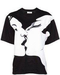 T-shirt girocollo stampata nera e bianca di Thierry Mugler