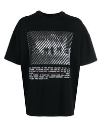 T-shirt girocollo stampata nera e bianca di Thom Krom
