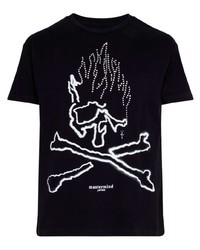 T-shirt girocollo stampata nera e bianca di Travis Scott