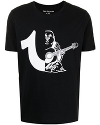 T-shirt girocollo stampata nera e bianca di True Religion