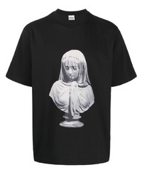 T-shirt girocollo stampata nera e bianca di Trussardi