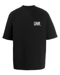 T-shirt girocollo stampata nera e bianca di Unravel Project