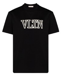 T-shirt girocollo stampata nera e bianca di Valentino