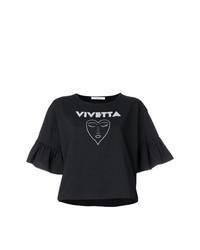T-shirt girocollo stampata nera e bianca di Vivetta