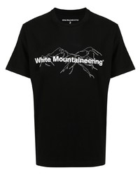 T-shirt girocollo stampata nera e bianca di White Mountaineering