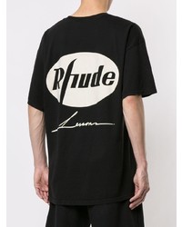 T-shirt girocollo stampata nera e bianca di Rhude