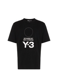 T-shirt girocollo stampata nera e bianca di Y-3
