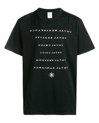T-shirt girocollo stampata nera e bianca di Yang Li