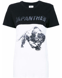 T-shirt girocollo stampata nera e bianca di Zoe Karssen