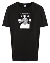 T-shirt girocollo stampata nera e bianca di Àlg