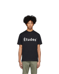 T-shirt girocollo stampata nera e bianca di Études