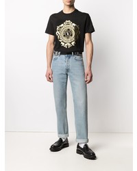 T-shirt girocollo stampata nera e dorata di VERSACE JEANS COUTURE