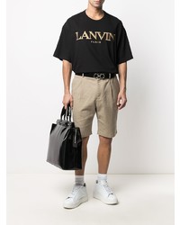 T-shirt girocollo stampata nera e dorata di Lanvin