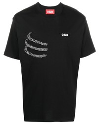 T-shirt girocollo stampata nera di 032c