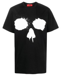 T-shirt girocollo stampata nera di 424