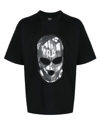T-shirt girocollo stampata nera di 44 label group