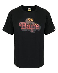 T-shirt girocollo stampata nera di A Bathing Ape