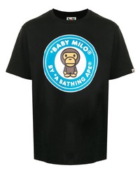 T-shirt girocollo stampata nera di A Bathing Ape