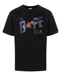 T-shirt girocollo stampata nera di A Bathing Ape