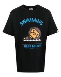 T-shirt girocollo stampata nera di A Bathing Ape