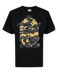 T-shirt girocollo stampata nera di A Bathing Ape