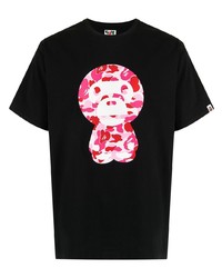 T-shirt girocollo stampata nera di A Bathing Ape