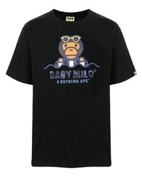 T-shirt girocollo stampata nera di A Bathing Ape