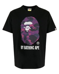 T-shirt girocollo stampata nera di A Bathing Ape