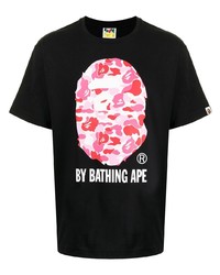 T-shirt girocollo stampata nera di A Bathing Ape