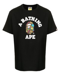 T-shirt girocollo stampata nera di A Bathing Ape