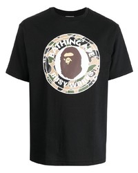T-shirt girocollo stampata nera di A Bathing Ape