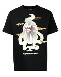 T-shirt girocollo stampata nera di A Bathing Ape