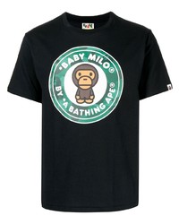 T-shirt girocollo stampata nera di A Bathing Ape