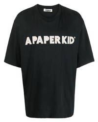 T-shirt girocollo stampata nera di a paper kid