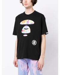 T-shirt girocollo stampata nera di AAPE BY A BATHING APE