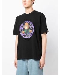 T-shirt girocollo stampata nera di AAPE BY A BATHING APE