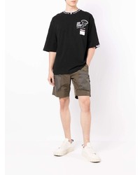 T-shirt girocollo stampata nera di AAPE BY A BATHING APE