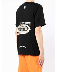 T-shirt girocollo stampata nera di AAPE BY A BATHING APE