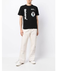 T-shirt girocollo stampata nera di AAPE BY A BATHING APE