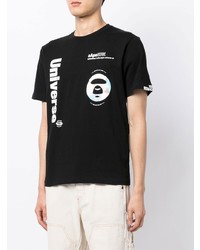 T-shirt girocollo stampata nera di AAPE BY A BATHING APE