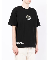 T-shirt girocollo stampata nera di AAPE BY A BATHING APE