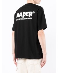 T-shirt girocollo stampata nera di AAPE BY A BATHING APE