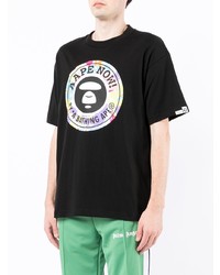 T-shirt girocollo stampata nera di AAPE BY A BATHING APE