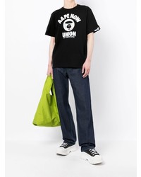 T-shirt girocollo stampata nera di AAPE BY A BATHING APE