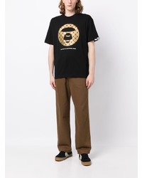 T-shirt girocollo stampata nera di AAPE BY A BATHING APE